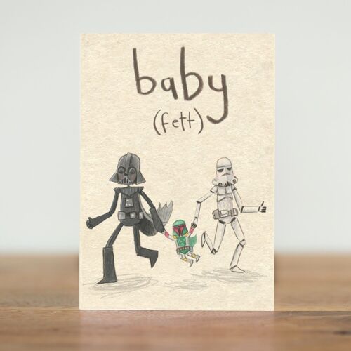 Baby fett -  newborn card