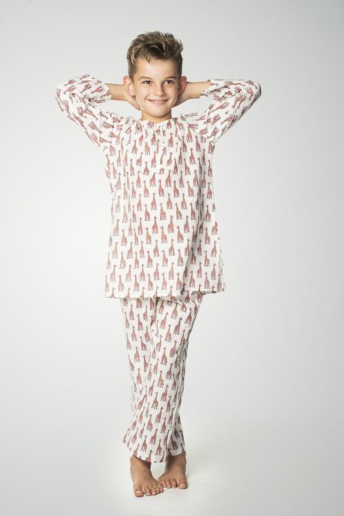 Pyjama Girafes Rouge Rhubarbe