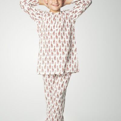 Pyjama Girafes Rouge Rhubarbe
