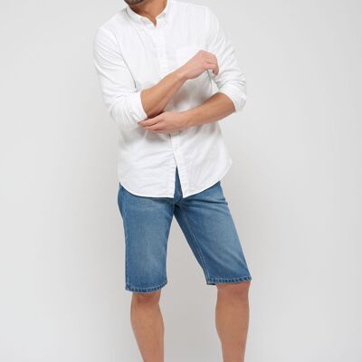 Recycled denim shorts - Straight fit - Light tone