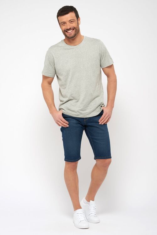 Short jean recyclé - Coupe slim - Ton clair