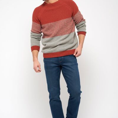 Round neck jumper - two-tone - 100% recycled