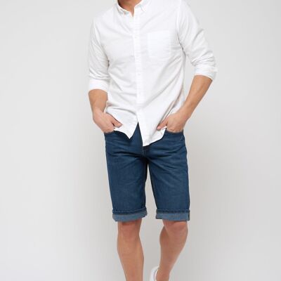 Recycled denim shorts - Straight fit - Dark tone