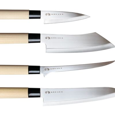 Houcho knivset i balsabox 4 knivar 38x22,5x4