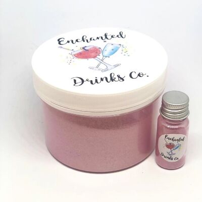 Polvere luccicante rosa glitterata (vaschetta da 100 g)
