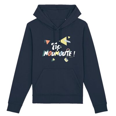 Sweat à capuche Dark Top Moumoute ! - Coton Bio - XXL - Marine