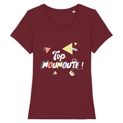 T-shirt femme Dark Top Moumoute ! - Coton Bio - XS - Bordeaux