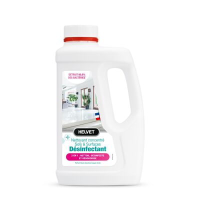 Detergente per pavimenti Disinfettante 1L - Fiori bianchi (battericida, virucida, deodorante) Helvet