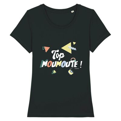 T-shirt femme Dark Top Moumoute ! - Coton Bio - L - Noir