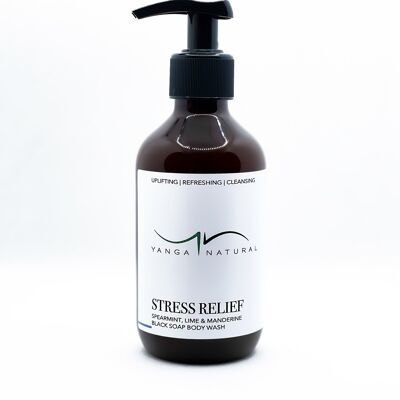 STRESS RELIEF | SPEARMINT, LIME & MANDARIN BLACK SOAP BODY WASH - 250ml