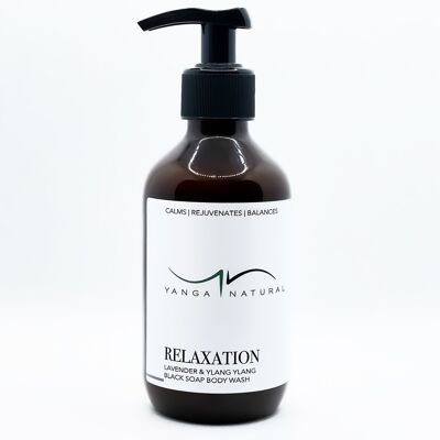 RELAXATION | LAVENDER & YLANG YLANG BLACK SOAP BODY WASH - 250ml