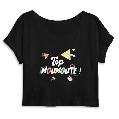 Crop top Top Moumoute ! - Coton Bio - Noir