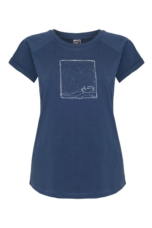 ILI4 Rough Sea Raglan T-Shirt aus Biobaumwolle Dark Denim