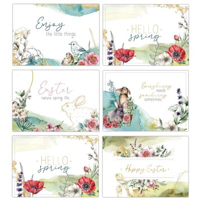 Drago di carta 12 biglietti di Pasqua da inviare e collezionare - set di cartoline ad acquerello dal design amorevole - set di biglietti d'auguri - Pasqua - Set 17