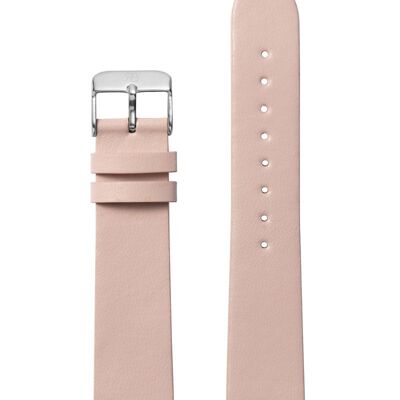 Pink Leather 20 Strap Silver