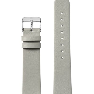 Grey Leather 20 Strap Silver