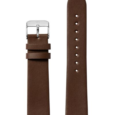 Brown Leather 20 Strap Silver
