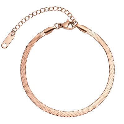 Lisson Flat Snake Chain Bracelet, Rose Gold