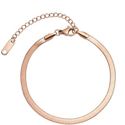 Lisson Flat Snake Chain Bracelet, Rose Gold