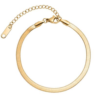 Lisson Flat Snake Chain Bracelet, Gold