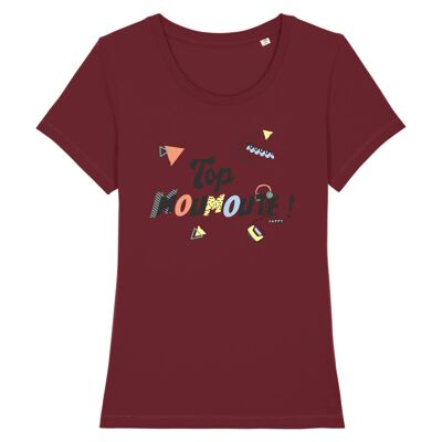 T-shirt femme Top Moumoute ! - Coton Bio - S - Bordeaux