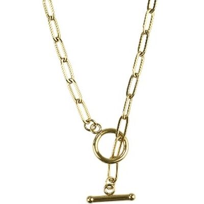 T Bar Chain Necklace, Gold