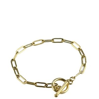 T Bar Chain Bracelet, Gold