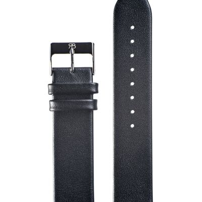 Black Leather Strap Silver