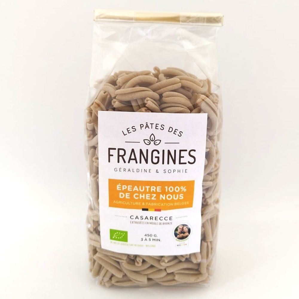[100% belga] Pasta FRANGINE de espelta (valonia) - Casarecce en molde de bronce - 450gr