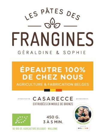 [100% Belge] Pâtes FRANGINES Epeautre (wallonie) -  Casarecce en moule de bronze  -  450gr 6