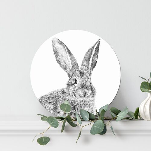 Wall circle rabbit - bunny illustration - wall decoration