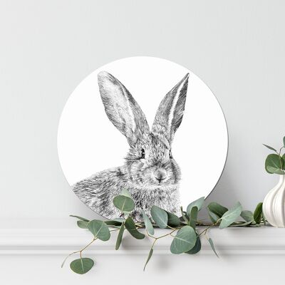 Cerchio da parete coniglio - illustrazione del coniglietto - decorazione murale