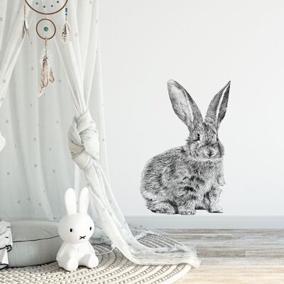 Rabbit wall sticker - bunny illustration - wall decoration