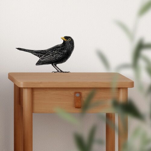 Blackbird wall sticker - bird illustration - wall decal