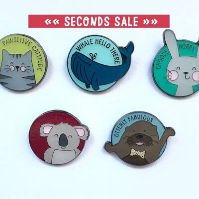 Emaille Pin Badge – SECONDS SALE – Whale Hello There