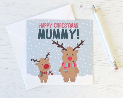 Mummy Reindeer Christmas Card