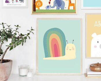 Joli imprimé 'Rainbow Snail' pour enfants, bébés ou crèche - Impression A4 uniquement (15,00 £) 3