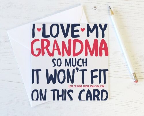 Funny Grandma Birthday Card - personalised card - card for Grandma - birthday card - funny card - Grandma birthday - uk - grandma - I Love My
