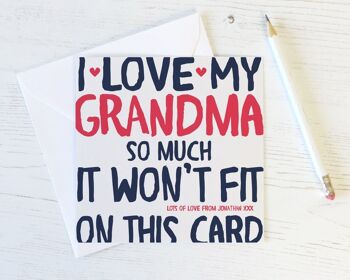 Carte d'anniversaire drôle de grand-mère - carte personnalisée - carte pour grand-mère - carte d'anniversaire - carte drôle - anniversaire de grand-mère - Royaume-Uni - grand-mère - I Love My 1
