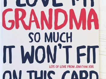 Carte d'anniversaire drôle de grand-mère - carte personnalisée - carte pour grand-mère - carte d'anniversaire - carte drôle - anniversaire de grand-mère - Royaume-Uni - grand-mère - I Love My 2