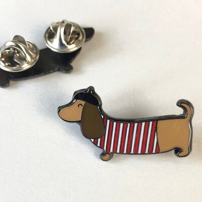 Wurst Hund Emaille Pin Badge - Dackel Pin - Emaille Pin - Hundeliebhaber - Pin Brosche - Geschenk für Freund - Schmuck - Pin - Brosche - Wiener - Verschlussverschlüsse (£ 7,00)