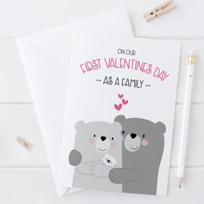 Primera tarjeta del día de San Valentín - personalizada - como familia / como mamá / como mamá / como papá / como papá / como padres - Nuestro ... como familia