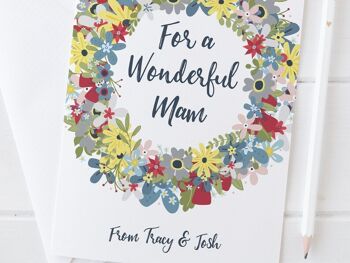Pour une merveilleuse carte de guirlande de fleurs de maman - carte de fête des mères ou carte d'anniversaire pour maman - maman 2