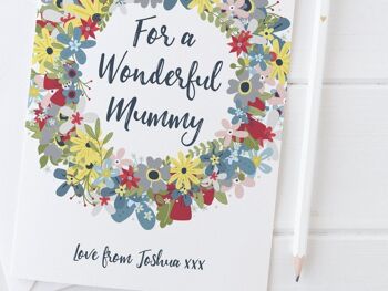 Pour une merveilleuse carte de guirlande de fleurs de maman - carte de fête des mères ou carte d'anniversaire pour maman - maman 4