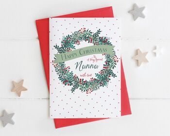 Carte de guirlande de Noël festive personnalisée pour grand-mère - grand-mère - grand-mère - grand-mère - grand-mère - grand-mère - grand-mère - grand-mère 3