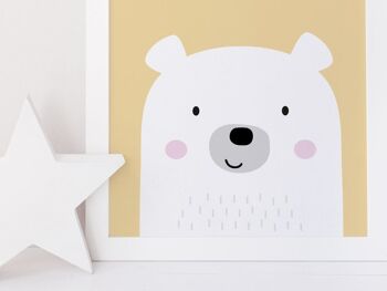 Ours Nom Impression de chambre d'enfant personnalisée pour bébés et enfants - Nouveau bébé, baptême ou cadeau de baptême - 4 couleurs au choix - Impression A4 non montée (18,00 £) Sauge 6