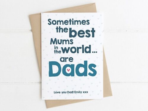 Mothers Day card for Dad - Personalised Single Dad Mother's Day card