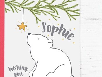 Carte de Noël personnalisée bébé ours polaire 2