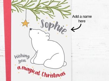 Carte de Noël personnalisée bébé ours polaire 3