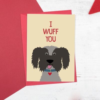 I Wuff You - Cute Dog Anniversary / Tarjeta de San Valentín